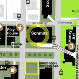 Schmitz Hall on the campus map